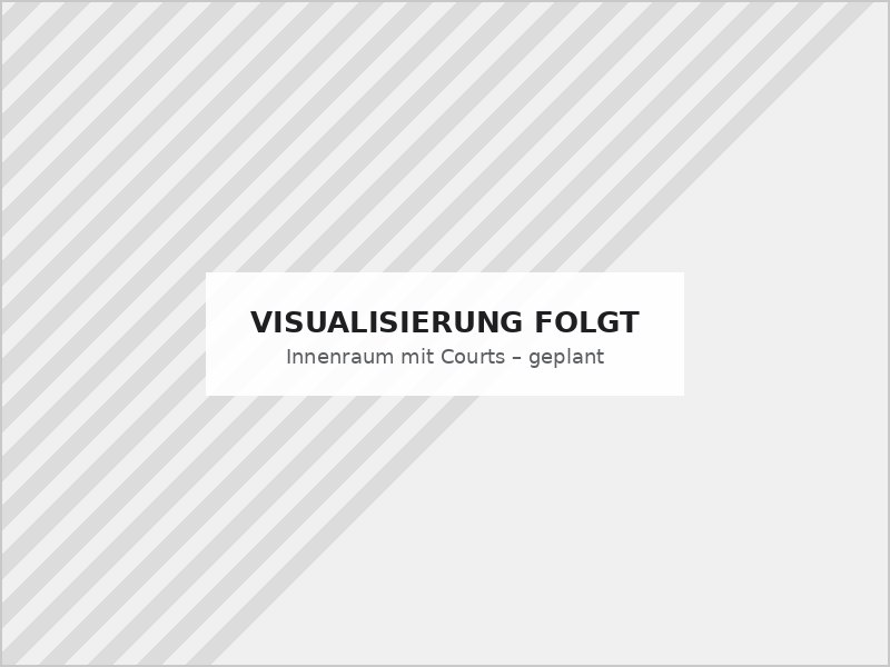 Visualisierung Innenraum mit Courts